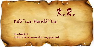 Kósa Renáta névjegykártya